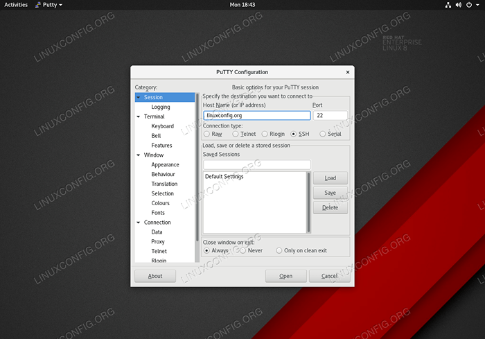 Como instalar Putty no RHEL 8 / CENTOS 8