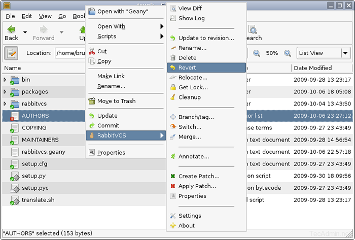 So installieren Sie Rabbitvcs auf Ubuntu 15.10, 14.04 & 12.04