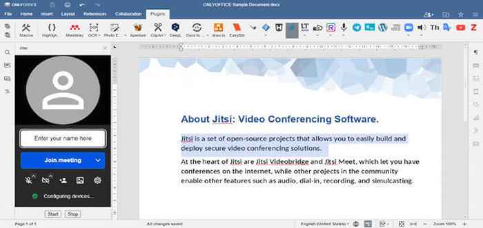 So integrieren Sie nur Dokumente mit Jitsi auf Ubuntu