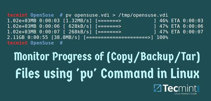 Como monitorar o progresso dos dados (copiar/backup/compressa) usando o comando 'PV'