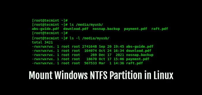 So montieren Sie Windows/USB -NTFS -Partition in Rhel -Systemen