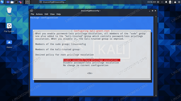 So bieten Sie den Benutzer Root -Berechtigungen auf Kali Linux