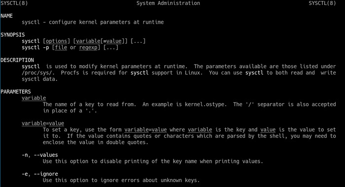 Cara membaca dan mengubah nilai parameter kernel menggunakan sysctl