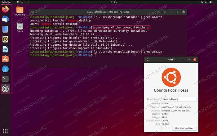 Como remover o Amazon Dash Launcher no Ubuntu 20.04 fossa focal linux