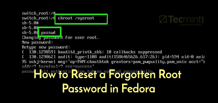 Como redefinir uma senha raiz esquecida no Fedora