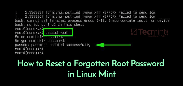 Como redefinir uma senha raiz esquecida no Linux Mint
