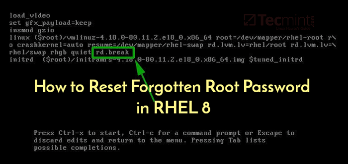 Jak zresetować zapomniane hasło roota w RHEL 8