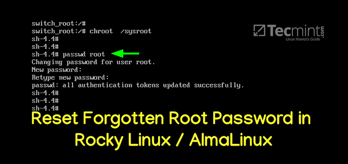 Cara mengatur ulang kata sandi root yang terlupakan di rocky linux / almalinux