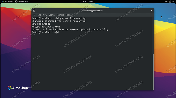 So setzen Sie das Passwort auf Almalinux zurück