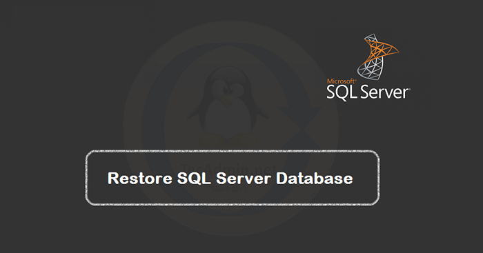 Cómo restaurar la base de datos de SQL Server