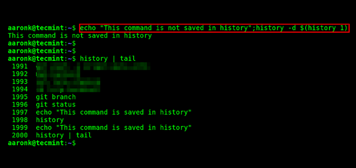 Cara menjalankan arahan Linux tanpa menyimpannya dalam sejarah