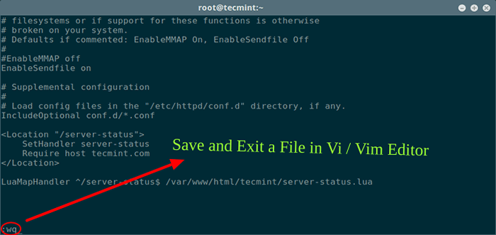 Comment enregistrer un fichier dans l'éditeur VI / VIM dans Linux