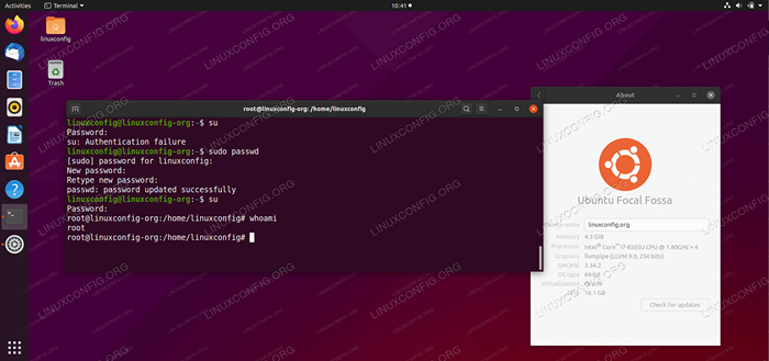 Cara menetapkan kata laluan root di Ubuntu 20.04 Focal Fossa Linux