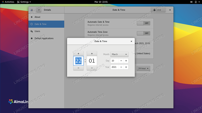 So setzen Sie Datum und Uhrzeit für Almalinux fest