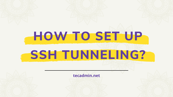So richten Sie SSH -Tunneling (Portweiterleitung) ein