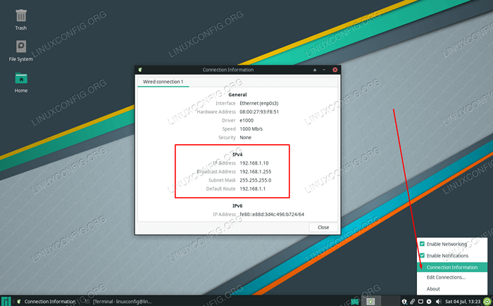 So richten Sie eine statische IP -Adresse auf Manjaro Linux ein