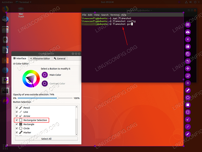 Cara mengambil tangkapan skrin di Ubuntu 18.04 Bionic Beaver Linux