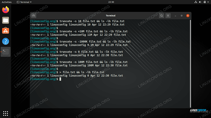 Comment tronquer le fichier sur Linux