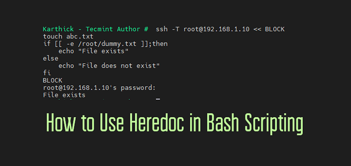 Cómo usar HEREDOC en scripting de shell