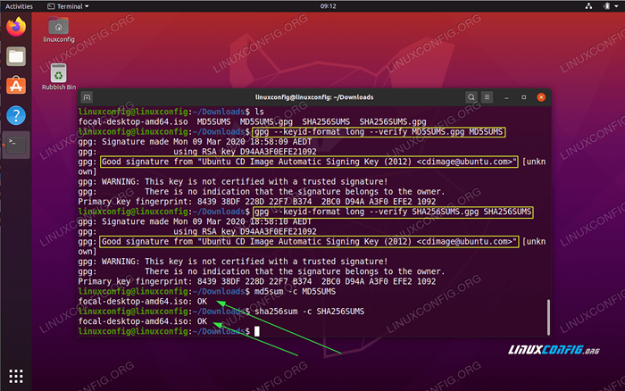 Jak zweryfikować pobrane kontrolowanie obrazu obrazu Ubuntu ISO