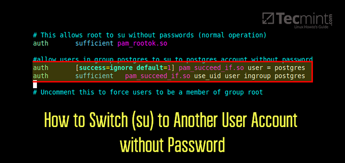 Comment passer (su) à un autre compte d'utilisateur sans mot de passe