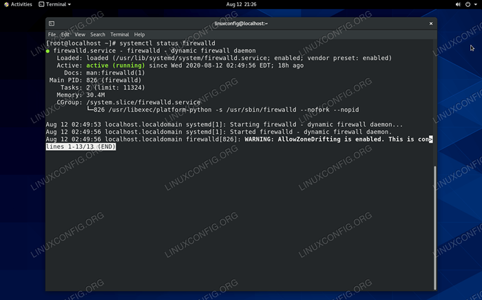 Instale el firewalld en el sistema Centos Linux