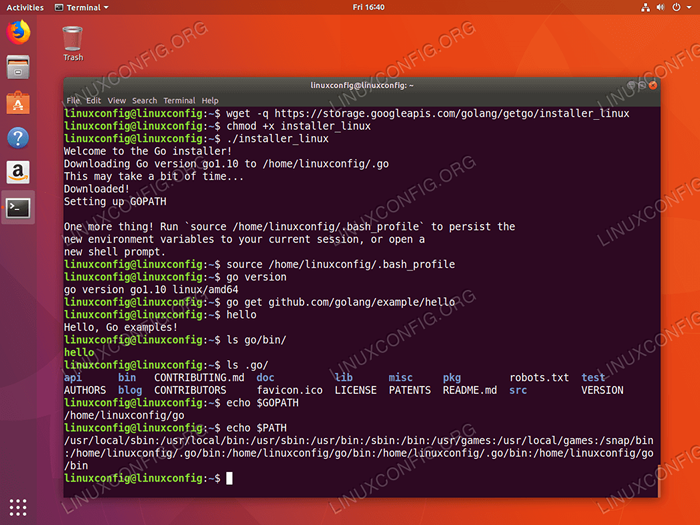 Pasang Pergi pada Ubuntu 18.04 Bionic Beaver Linux