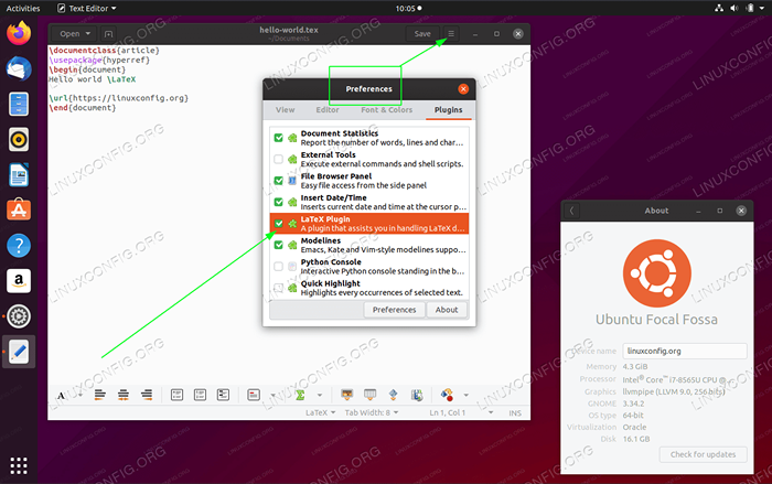 Lista redaktorów lateksowych i kompilatorów na Ubuntu 20.04 Focal Fossa Linux