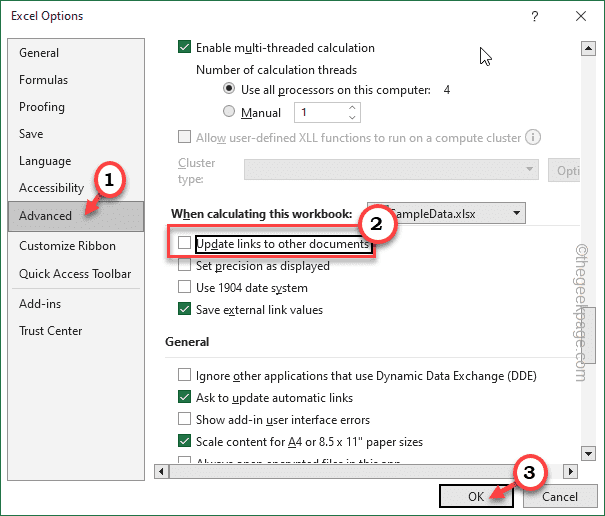 Microsoft Excel Security Amaran Kemas kini Pautan Automatik telah dilumpuhkan