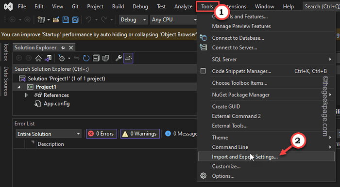 Référence d'objet non définie sur une instance d'un objet dans Microsoft Visual Studio Fix