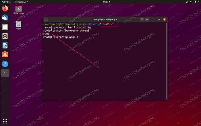 Terminal aberto como raiz no Ubuntu 20.04 Fossa focal