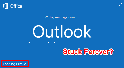 Outlook se atasca en el problema del perfil de carga la mejor solución