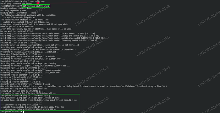 Comando de ping no se encuentra en Ubuntu 20.04 fossa focal Linux