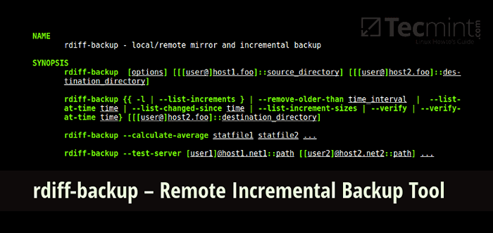 RDIFF -BACKUP - zdalne przyrostowe narzędzie do tworzenia kopii zapasowych dla Linux