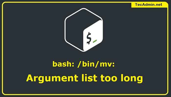(Resolvido) -Bash /Bin /MV Lista de argumentos muito tempo