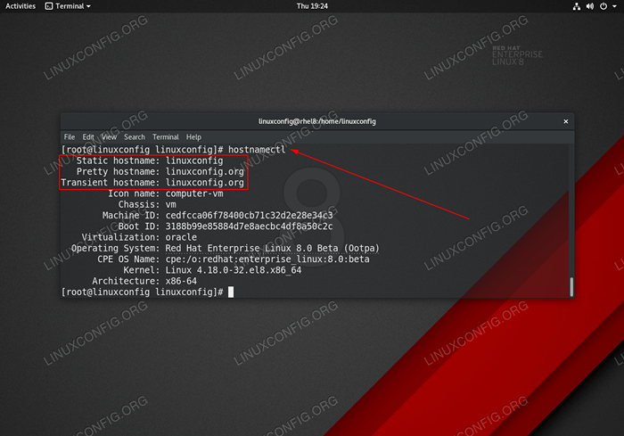 RHEL 8 / CENTOS 8 Mudar o nome do host