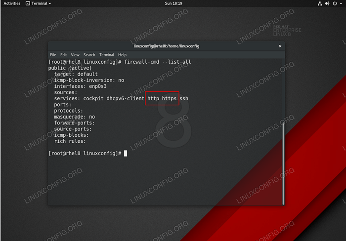 RHEL 8 / CENTOS 8 ABERTA HTTP PORT 80 e HTTPS Port 443 com firewalld