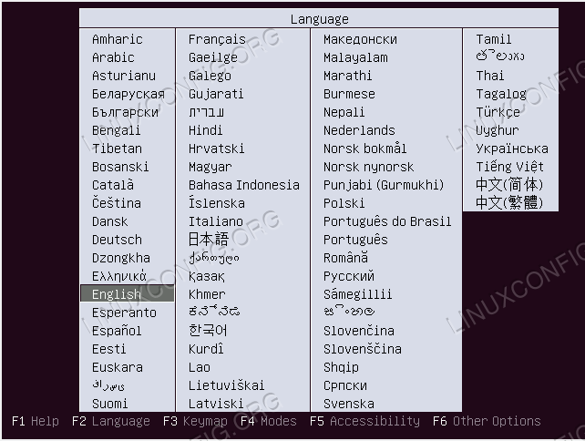 Tetapkan ACPI = Off Parameter Kernel untuk pemasangan Ubuntu Linux