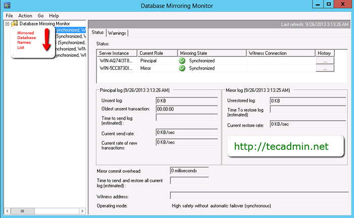 Pengaturan Database Mirroring di SQL Server 2012 dengan sertifikat