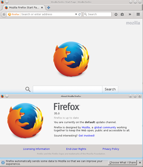 Pemasangan pelayar web firefox sederhana di Debian 8 Jessie Linux