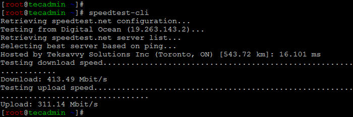 Testen Sie Ihre Internetgeschwindigkeit vom Linux -Terminal