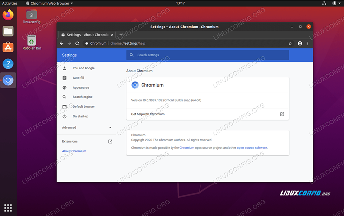 Ubuntu 20.04 Pemasangan penyemak imbas Chromium