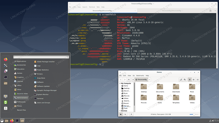 Ubuntu 20.04 Cinnamon Desktop Installation