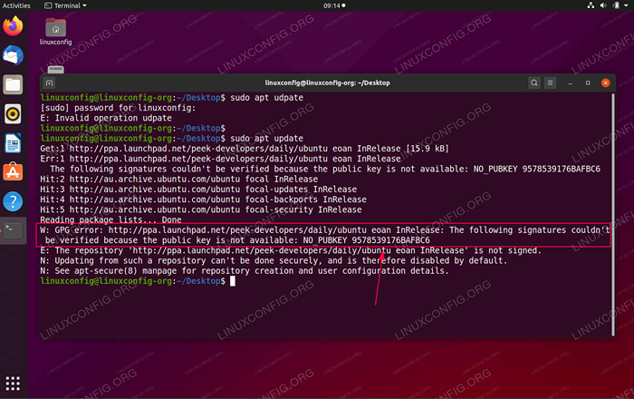 Ubuntu 20.04 Erreur GPG Les signatures suivantes n'ont pas pu être vérifiées