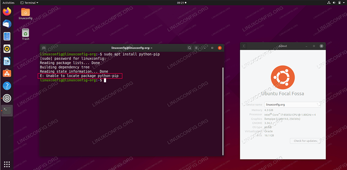 Incapaz de localizar o erro do pacote no Ubuntu 20.04 fossa focal linux