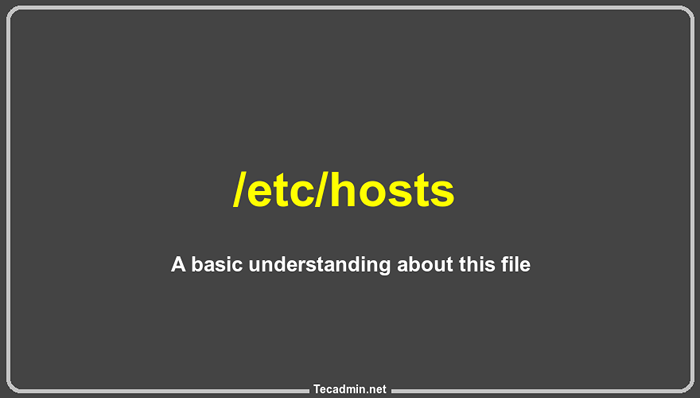 Verständnis der Datei /etc /hosts