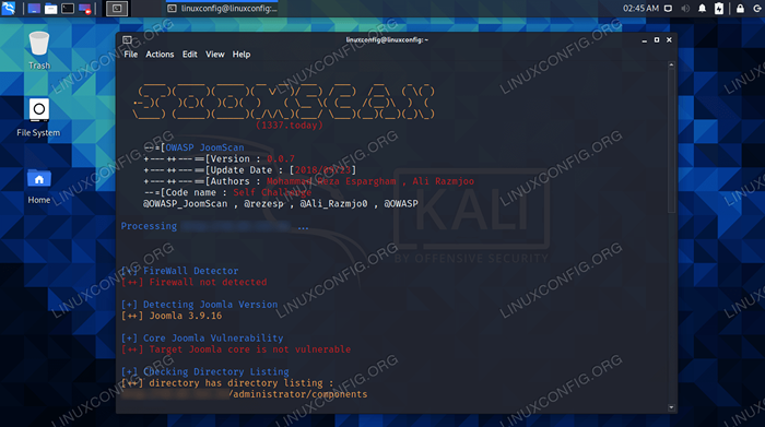 Use Joomscan para digitalizar Joomla quanto a vulnerabilidades em Kali
