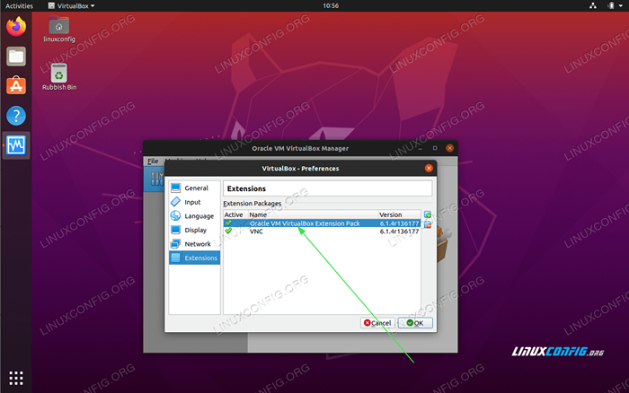 Instalación del paquete de extensión Virtualbox en Ubuntu 20.04 fossa focal Linux