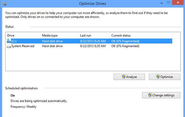 Qu'est-il arrivé à Disk Defragmenter dans Windows 8/10?