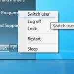 Windows 7 Switch User deshabilitado o atenuado?